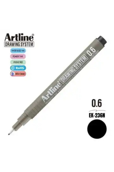 artline قلم رسم أسود - 0.6 ملم
