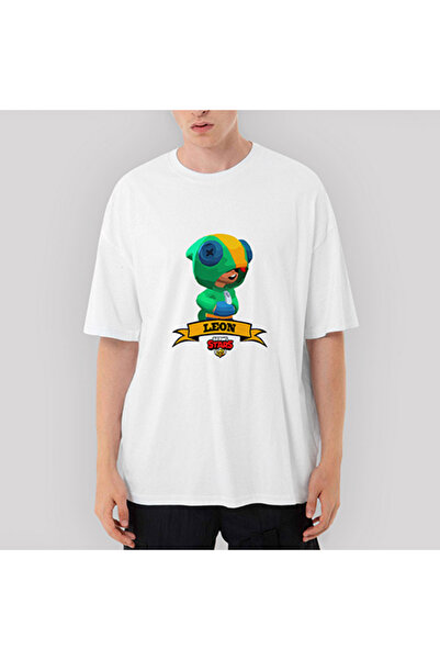 Z zepplin Brawl Stars Leon Oversize White T-Shirt