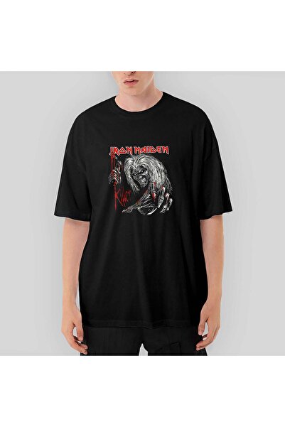 CrowsGate Tricou negru supradimensionat Iron Maiden Scary Zombie