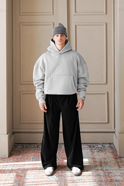 HAFKAGİYİM Gray Cozy Basic Oversize Sweatshirt