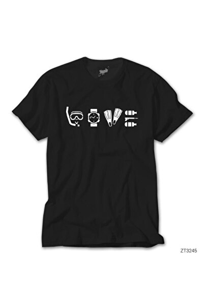 WAKHA Tricou negru Diver Diver Tools