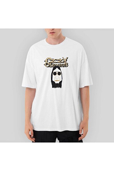 CrowsGate Σχέδιο Ozzy Osbounre oversized Λευκό μπλουζάκι M
