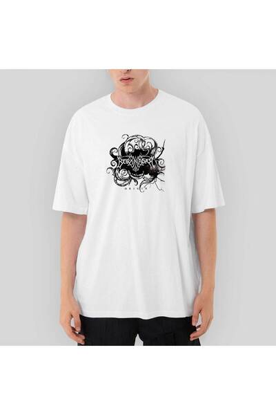 CrowsGate تي شيرت أبيض كبير الحجم من Borknagar Origin