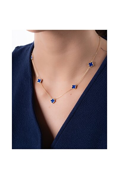 YCL JEWELLERY Lacivert Sedef Taşlı  Altın Kolye