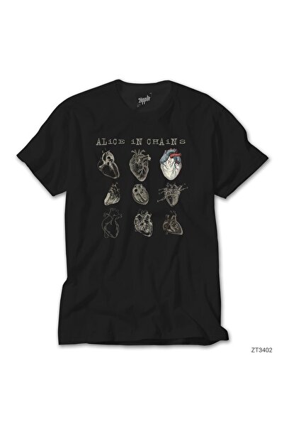 WAKHA Tricou negru Alice In Chains Heart Attack supradimensionat L