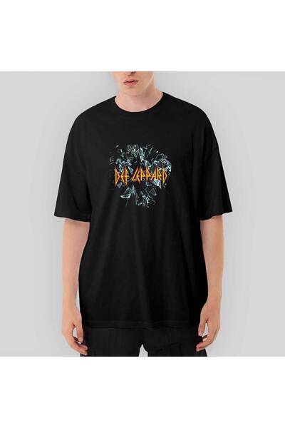 CrowsGate Tricou negru oversize Def Leppard Breoken
