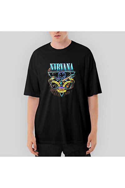 CrowsGate Tricou negru oversize poster Nirvana