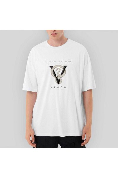 CrowsGate Bullet for My Valentine Venom Snake Oversize White T-Shirt