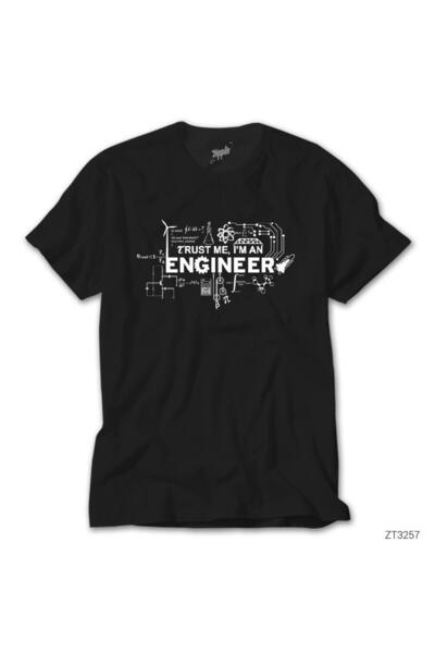 WAKHA Tricou negru Engineer Trust Me