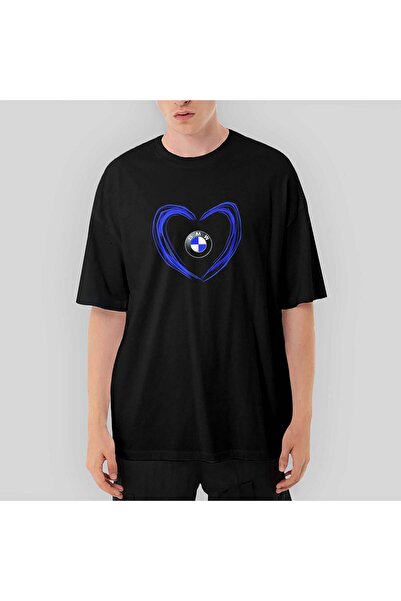 CrowsGate Λογότυπο καρδιάς BMW oversized Μαύρο μπλουζάκι XL