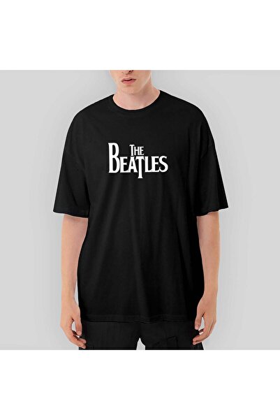 CrowsGate Μπλουζάκι με λογότυπο The Beatles oversized μαύρο