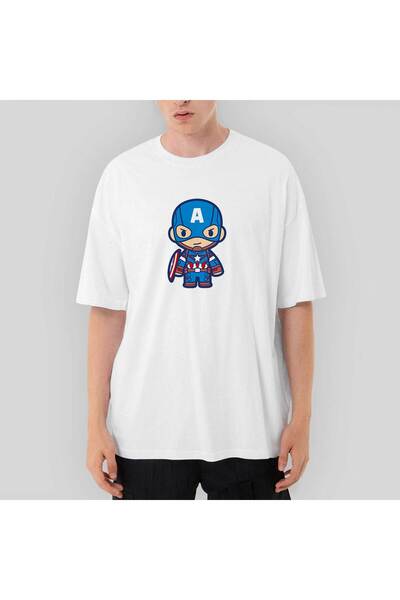 CrowsGate Captain America Animation supradimensionat Tricou alb L