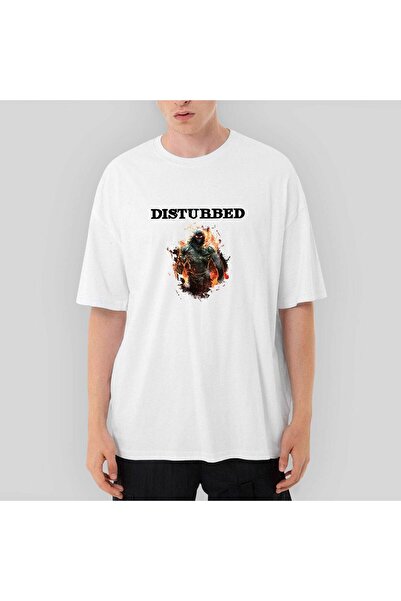 CrowsGate Tricou alb supradimensionat Disturbed Monster