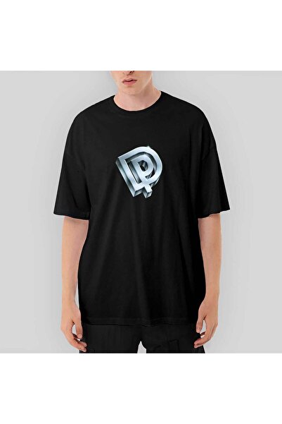 CrowsGate Tricou negru cu logo Deep Purple supradimensionat