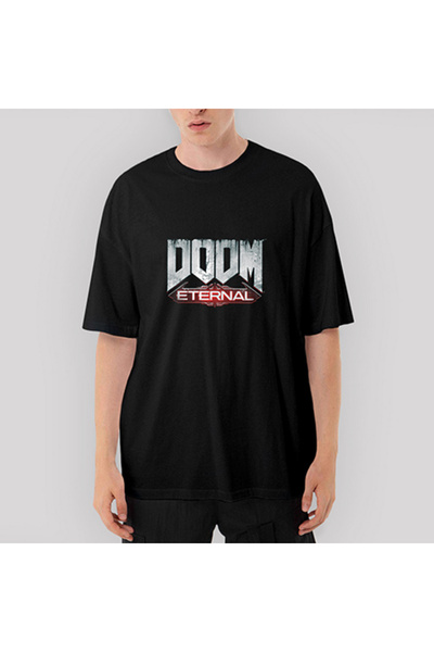 CrowsGate Tricou negru supradimensionat Doom Eternal