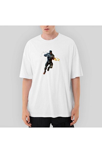 CrowsGate Κράισις Φάιρ Γουόριορ oversized Λευκό Μπλουζάκι XL