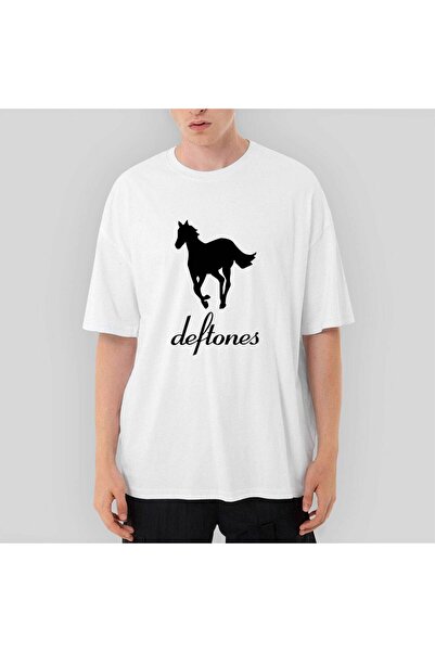 CrowsGate Tricou alb Deftones Pony supradimensionat