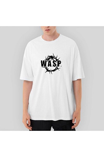 CrowsGate Κείμενο λογότυπου WASP oversized Λευκό μπλουζάκι