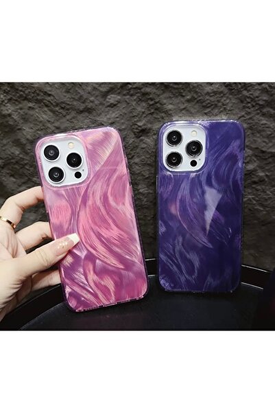 Iphone 14 Pro Max Pembe Sedefli Telefon Kılıfı Silikon