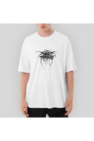 Generic Brand Darkthrone Logo2 Oversize White T-Shirt