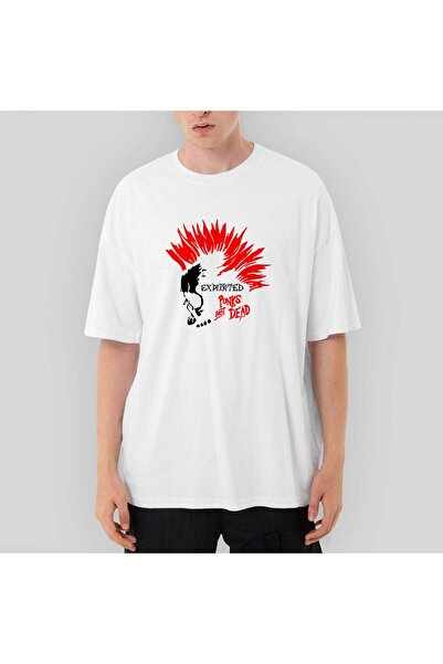 CrowsGate The Exploited Not Dead Punks supradimensionat Tricou Alb L