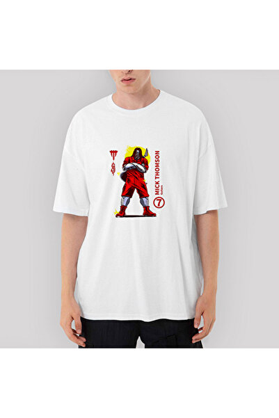 CrowsGate Λευκό μπλουζάκι Slipknot Mick Thomson Seven oversized