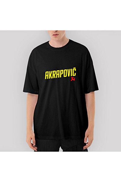 CrowsGate Μαύρο μπλουζάκι με λογότυπο Akrapovic oversized