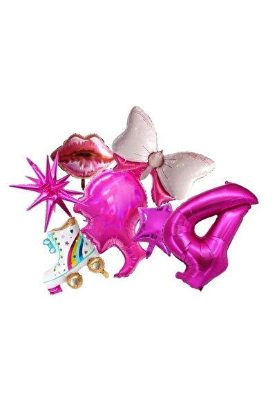 DÜVENCİ TİCARET Set baloane cu numere roșu trandafir pentru copii, decorațiun...