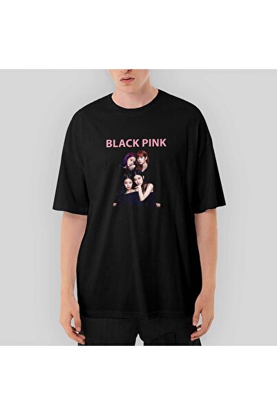 CrowsGate Tricou negru supradimensionat Blackpink Silhouette