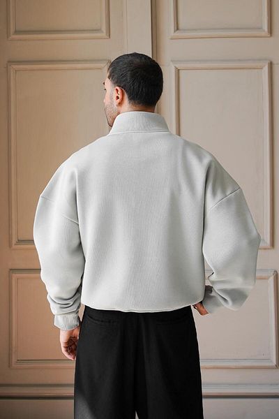 HAFKAGİYİM ΓΚΡΙ Άνετο Basic Φούτερ με μισό φερμουάρ Oversize