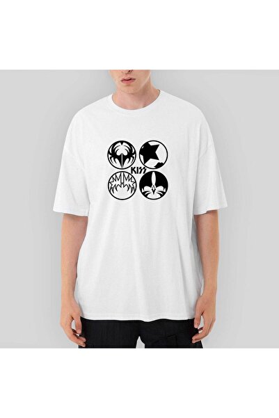 CrowsGate Λευκό μπλουζάκι Kiss Figure oversized