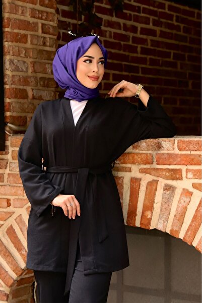 suffemoda Σετ κιμονό Hijab με ζωσμένες λεπτομέρειες