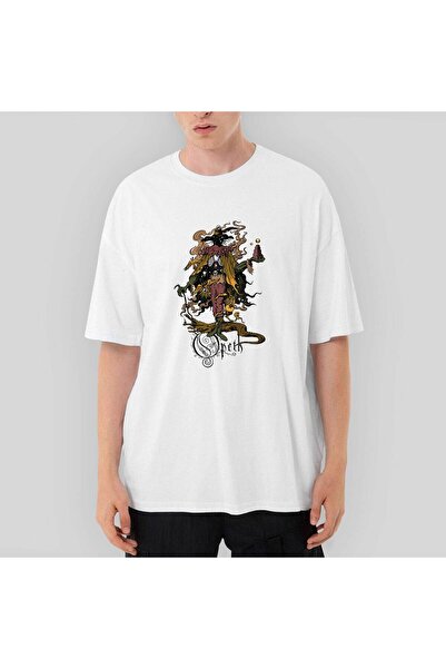 CrowsGate Tricou alb oversize Opeth Sketch