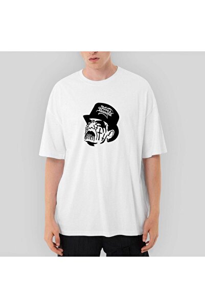 CrowsGate Λευκό μπλουζάκι King Diamond Face oversized