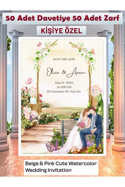 DicleXStore Düğün Davetiyesi 100 Parça Premium 12