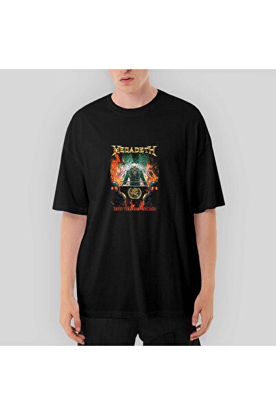 CrowsGate Tricou negru supradimensionat Megadeth New Order World