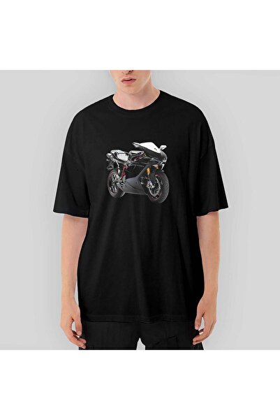 CrowsGate Tricou negru supradimensionat Ducati 1098