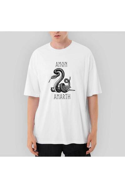 CrowsGate آمون أمارث سنيك تي شيرت أبيض كبير الحجم XL