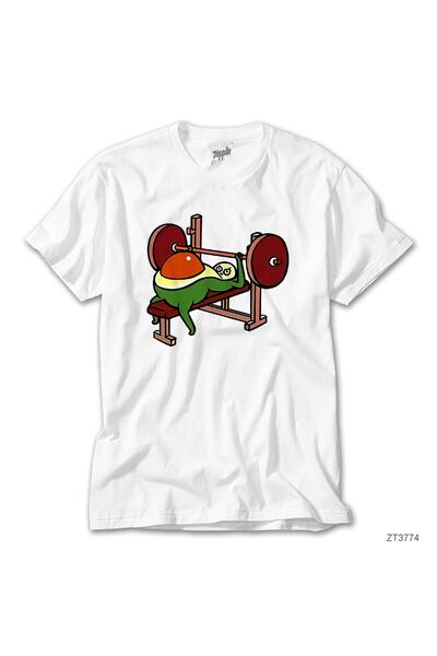 WAKHA تي شيرت أبيض للياقة البدنية بالأفوكادو