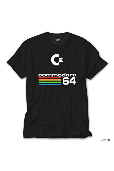 Generic Brand Tricou negru cu logo Commodore 64 Vintage