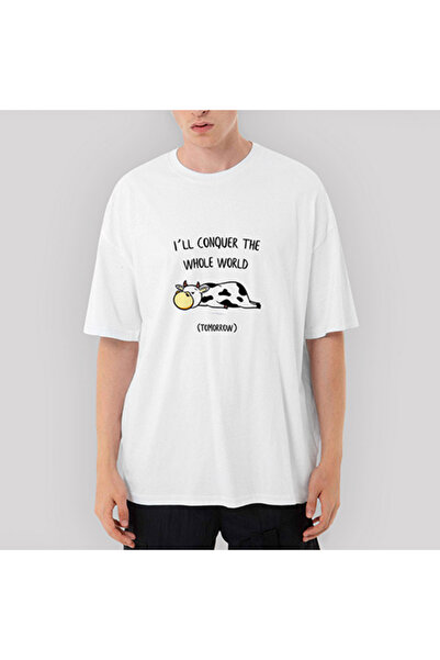 CrowsGate Αύριο Η Αγελάδα Ι Ο oversized Λευκό Μπλουζάκι XL