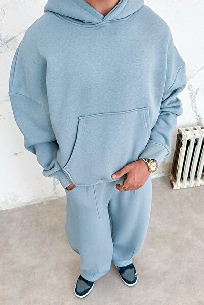 HAFKAGİYİM Bebe Mavisi Cozy Basic Oversize Sweatshirt