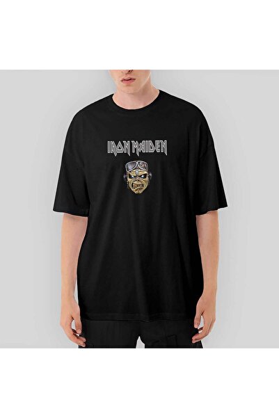 CrowsGate Tricou negru Iron Maiden Zombie Face supradimensionat