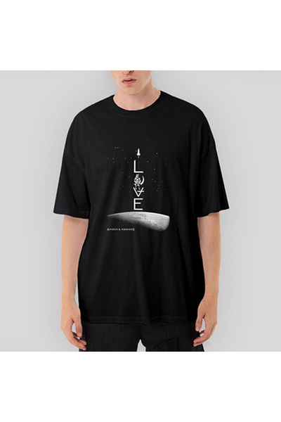 CrowsGate Angels and Airwaves Love supradimensionat Tricou Negru