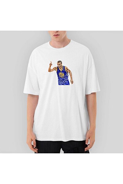 CrowsGate Tricou alb Stephen Curry 30 Warriors supradimensionat