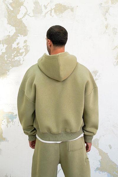 HAFKAGİYİM Μαλακό πράσινο Cozy Basic Φούτερ με φερμουάρ Oversize
