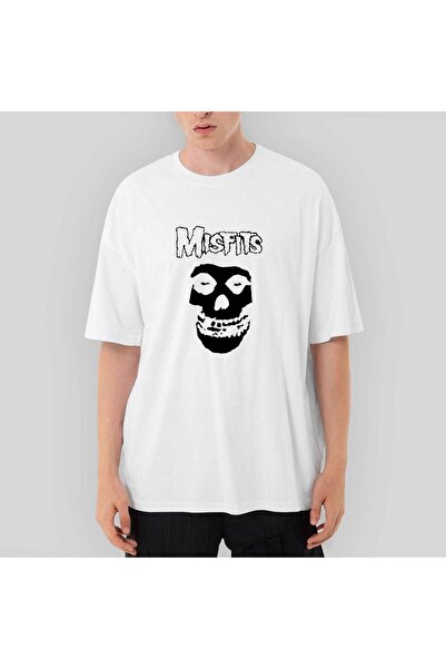 Z zepplin Misfits Skull Oversize White T-Shirt