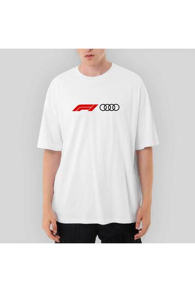 CrowsGate Tricou alb F1 Audi Logo supradimensionat XL