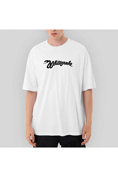 CrowsGate Λευκό μπλουζάκι με λογότυπο Whitesnake oversized