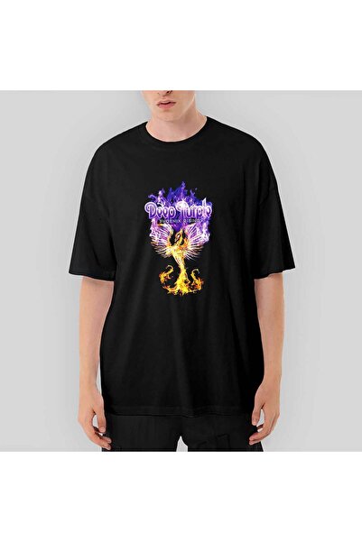 CrowsGate Deep Purple Phoenix Rising supradimensionat Tricou Negru